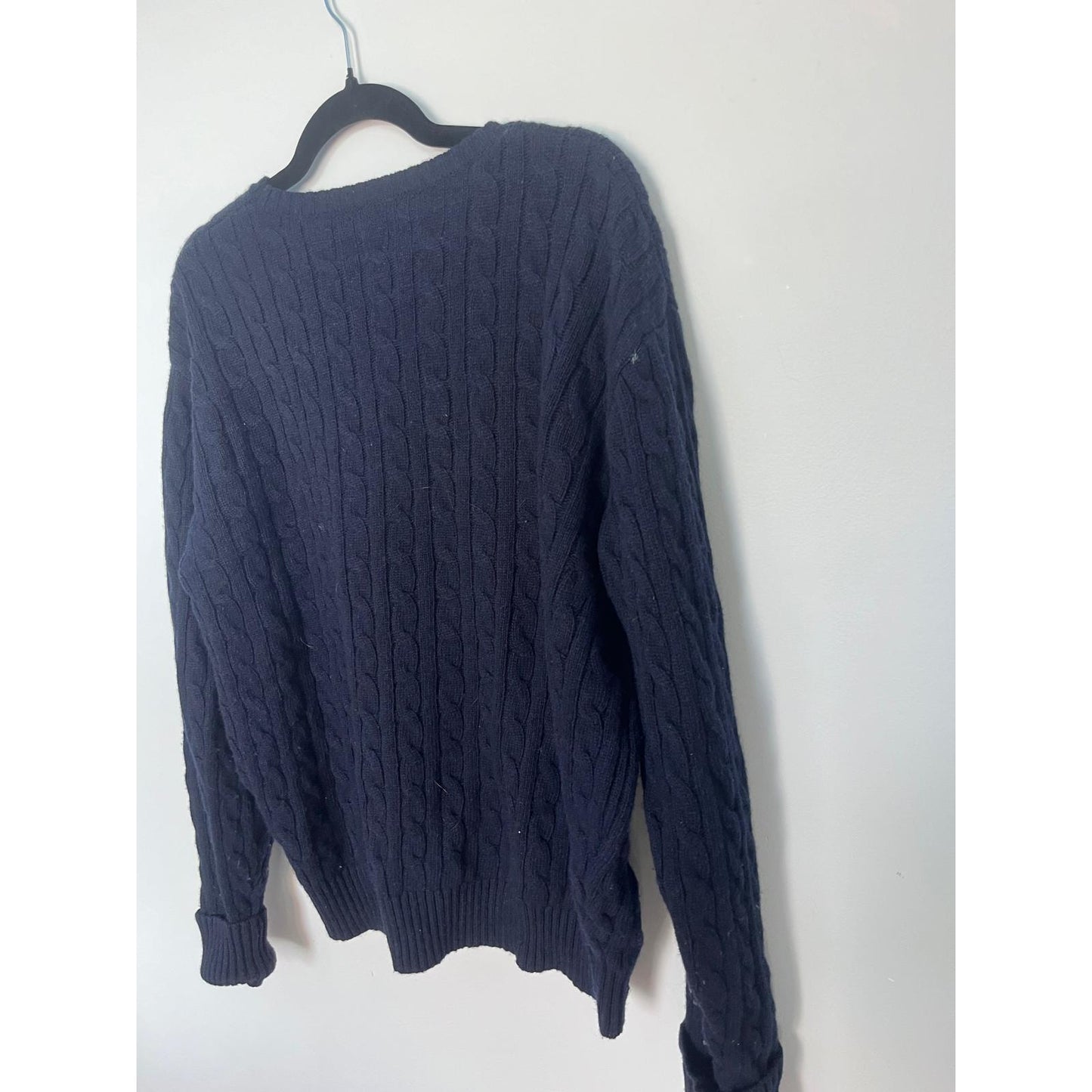 St George Cable Knit Sweater Men S Navy Blue Pullover Classic Winter