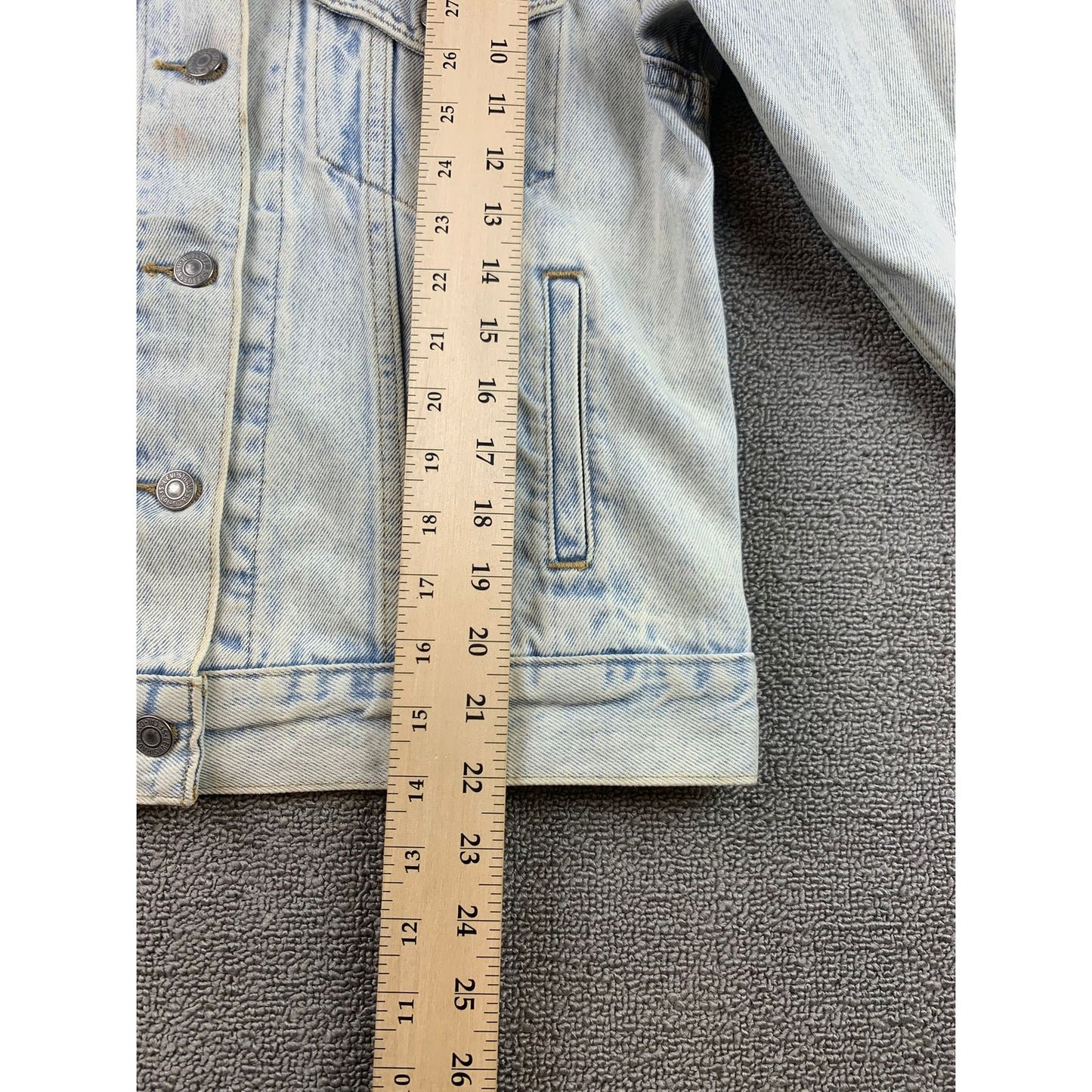 Levis Red Tab Jacket Size S Distressed Western Trucker Denim Washed Jacket
