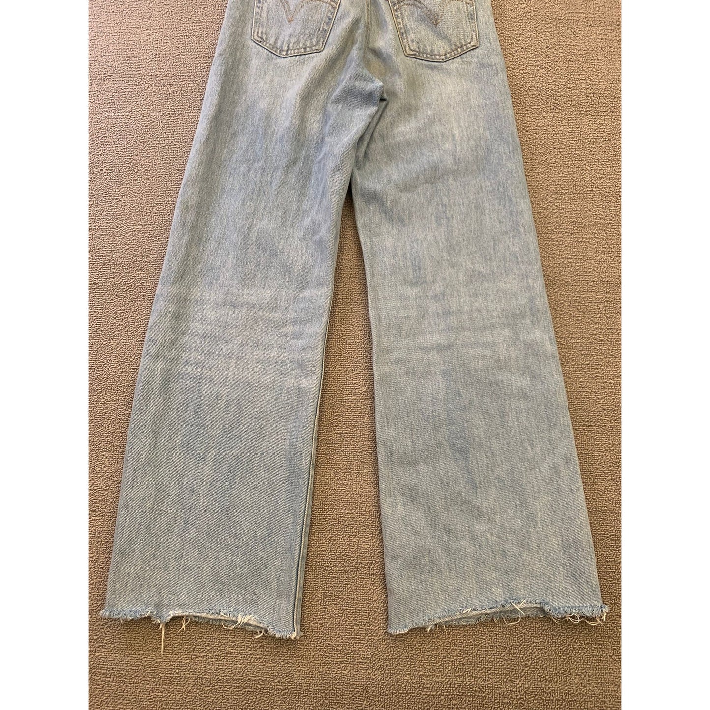 Levi's Premium Women's W23 Blue Wide Leg Jeans Distressed