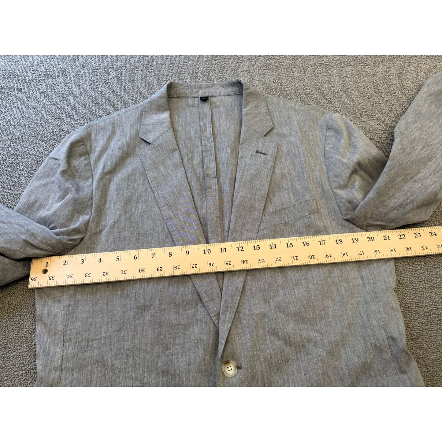 J.CREW Mens Ludlow Blazer Light Gray 42R Linen Blend Strioes