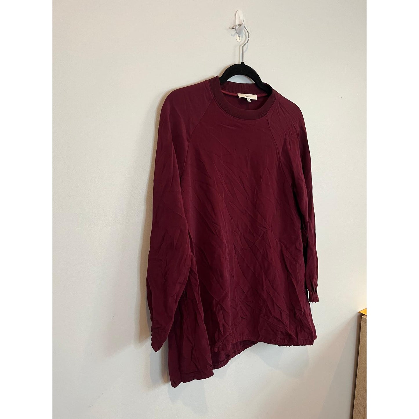 Tibi Blouse Women XS Burgundy Long Sleeve Lightweight Top