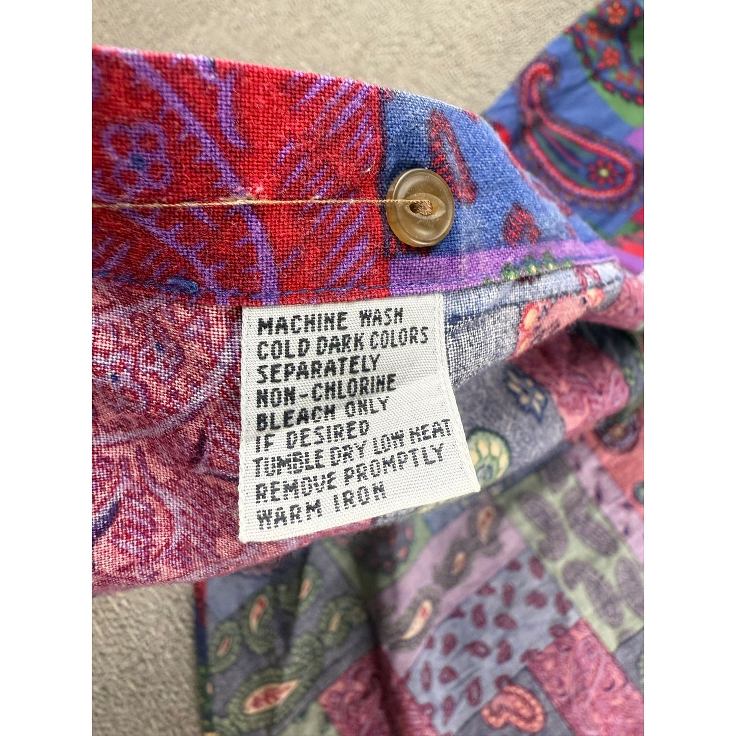 Vintage Chaps Ralph Lauren Men's Paisley Button Up Shirt XL Short Sleeve