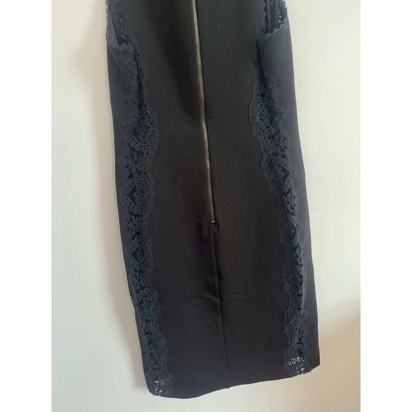 Rebecca Taylor Mini Dress Women 6 Black Lace Trim Sleeveless Cocktail