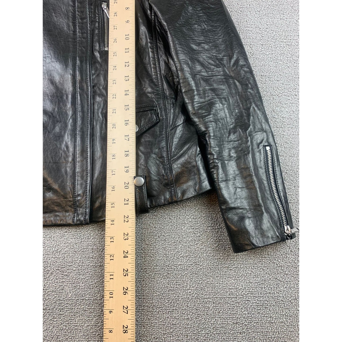 FRAME Denim Lamb Skin Moto Motorcycle Leather Biker Jacket Size Small