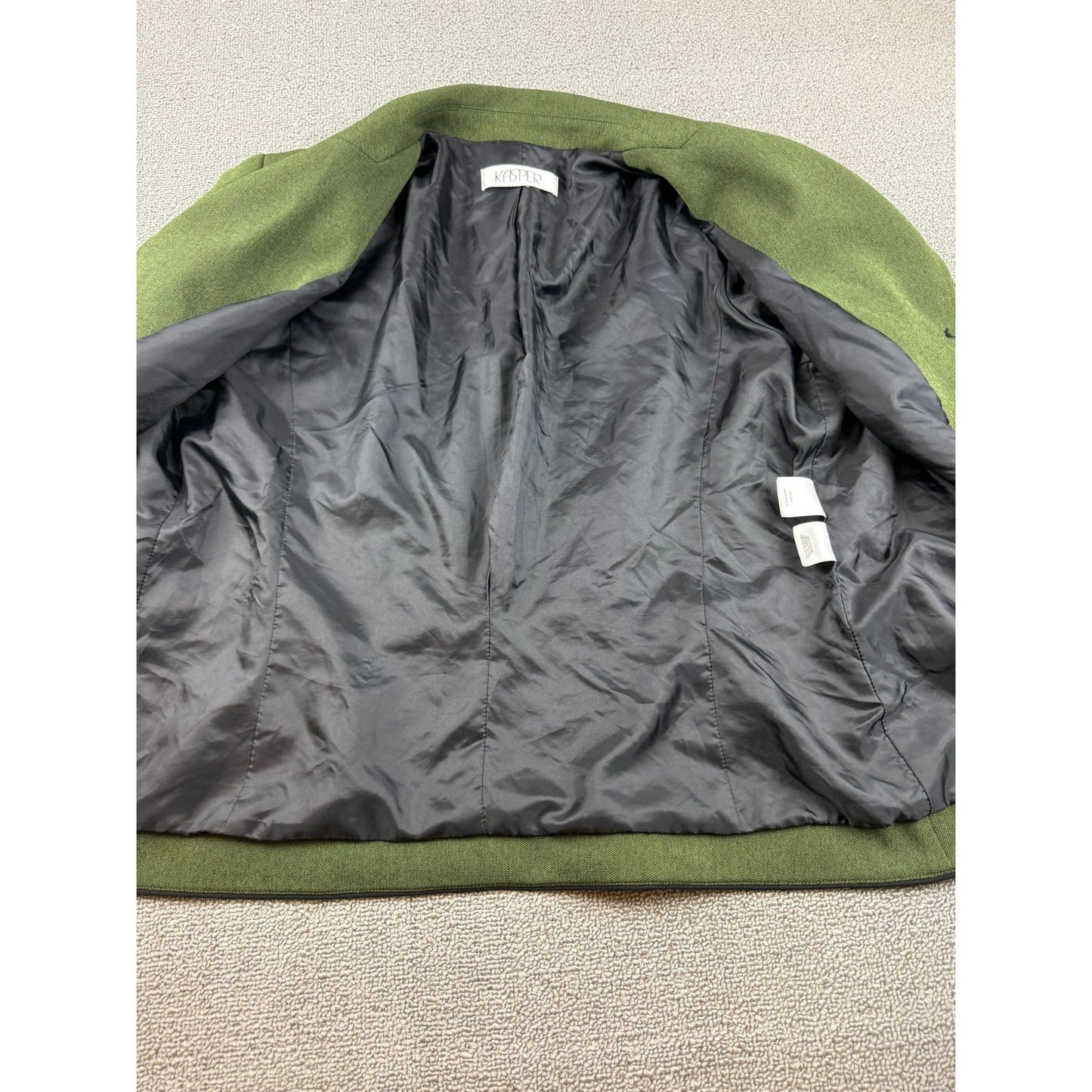 Kasper Women Small Olive Green Blazer Jacket Workwear Business Casual
