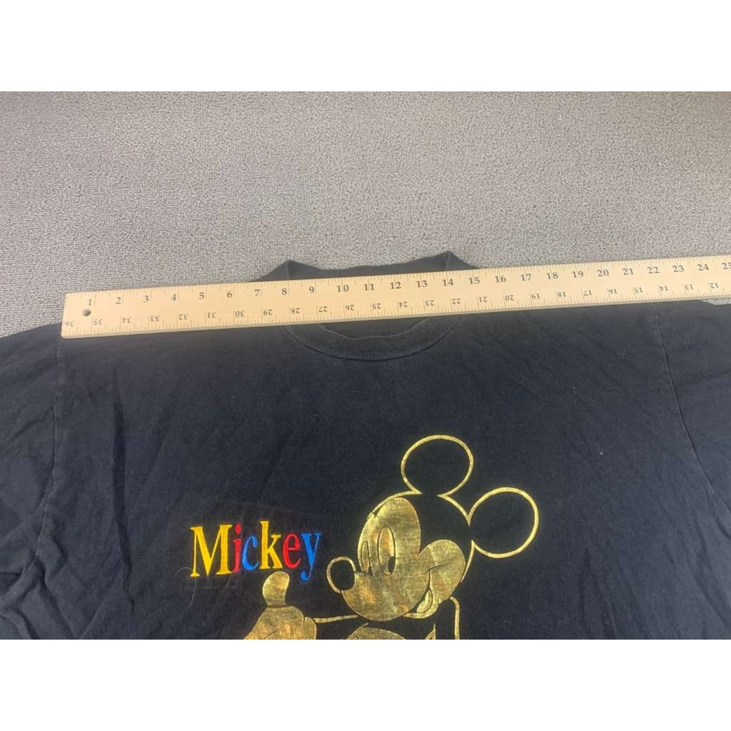 Vintage Mickey Mouse Men's Large T-Shirt Disney Gold Glitter Rare Find