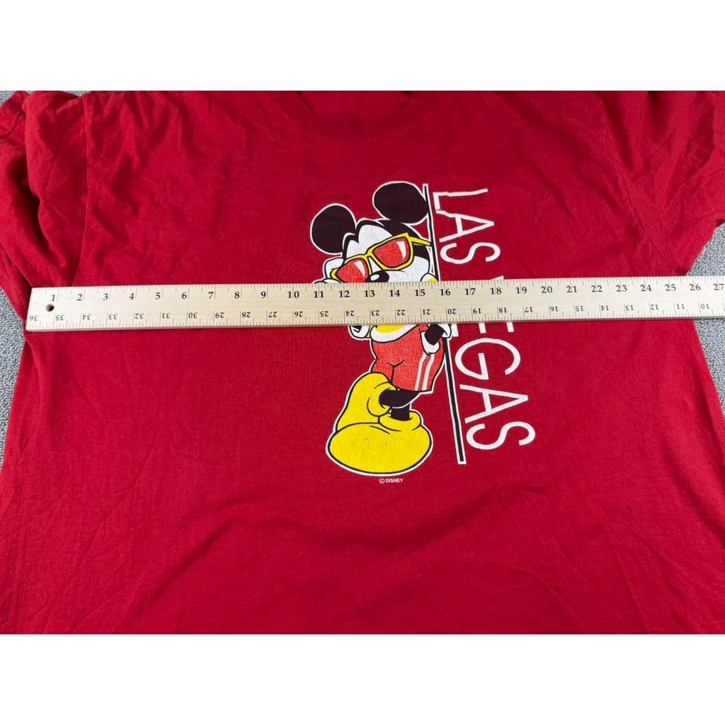 Vintage Disney Men's Size XXL Red Mickey Mouse Las Vegas T Shirt Graphic