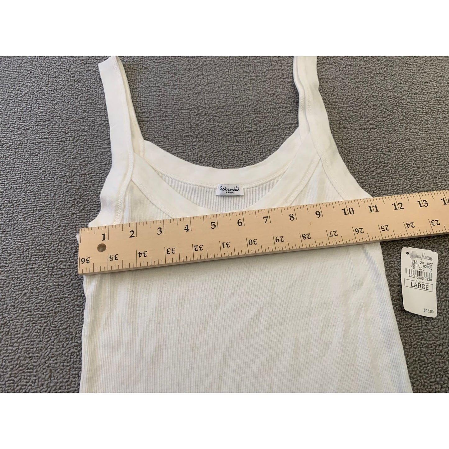 Splendid Women's Large White Ribbed Tank Top Sleeveless Shirt