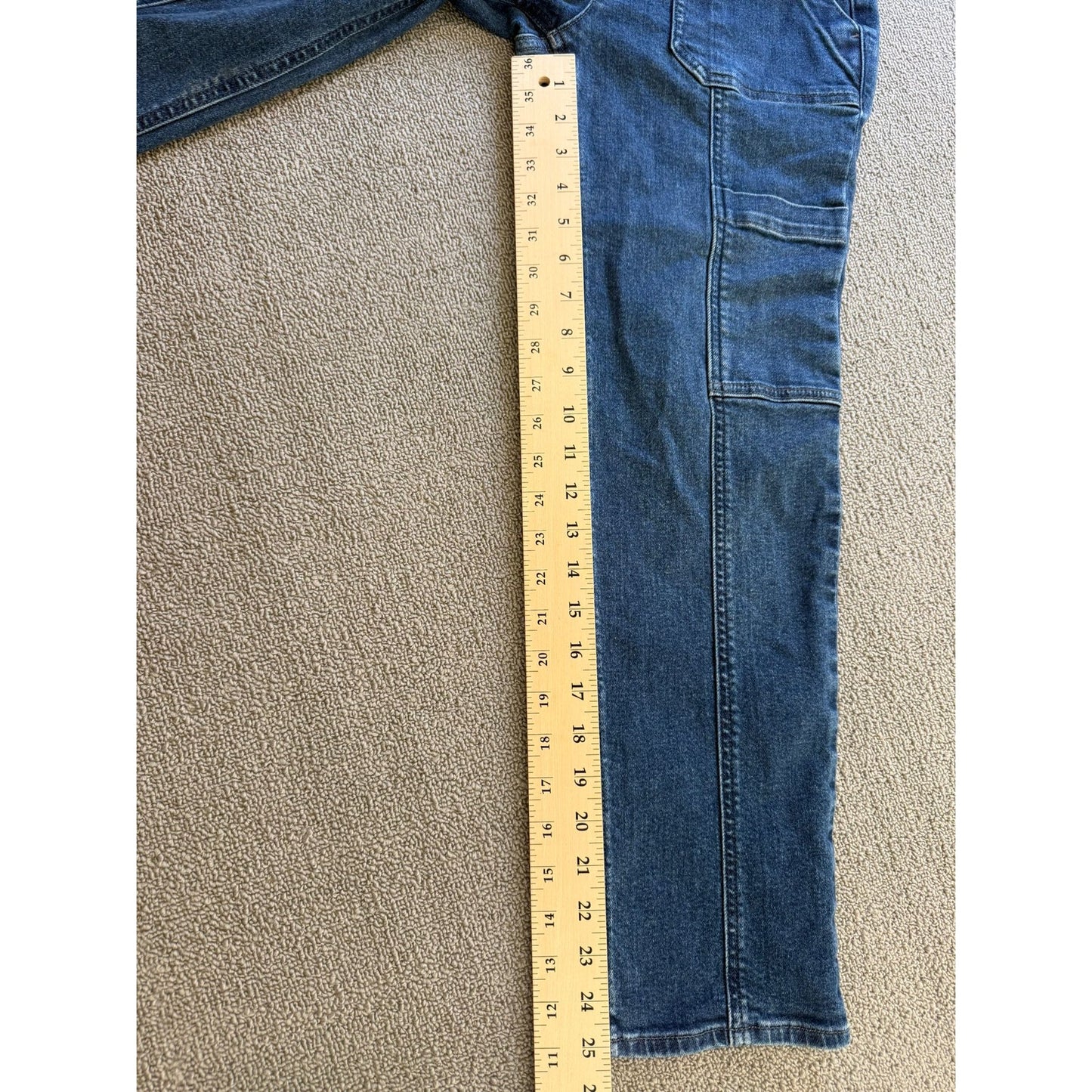 J.Crew Women's Size 25P Blue Straight Leg Cargo Jeans