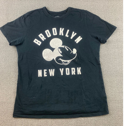 Disney Women Medium Dark Green Brooklyn New York Mickey Mouse T-Shirt 2010's