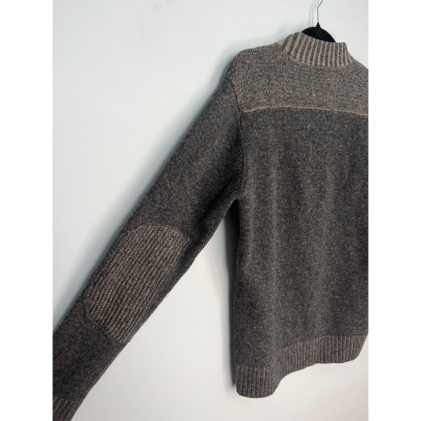 Blue by Pronto Uomo Wool Sweater Men M Gray Zip Neck Ribbed Trim Pullover