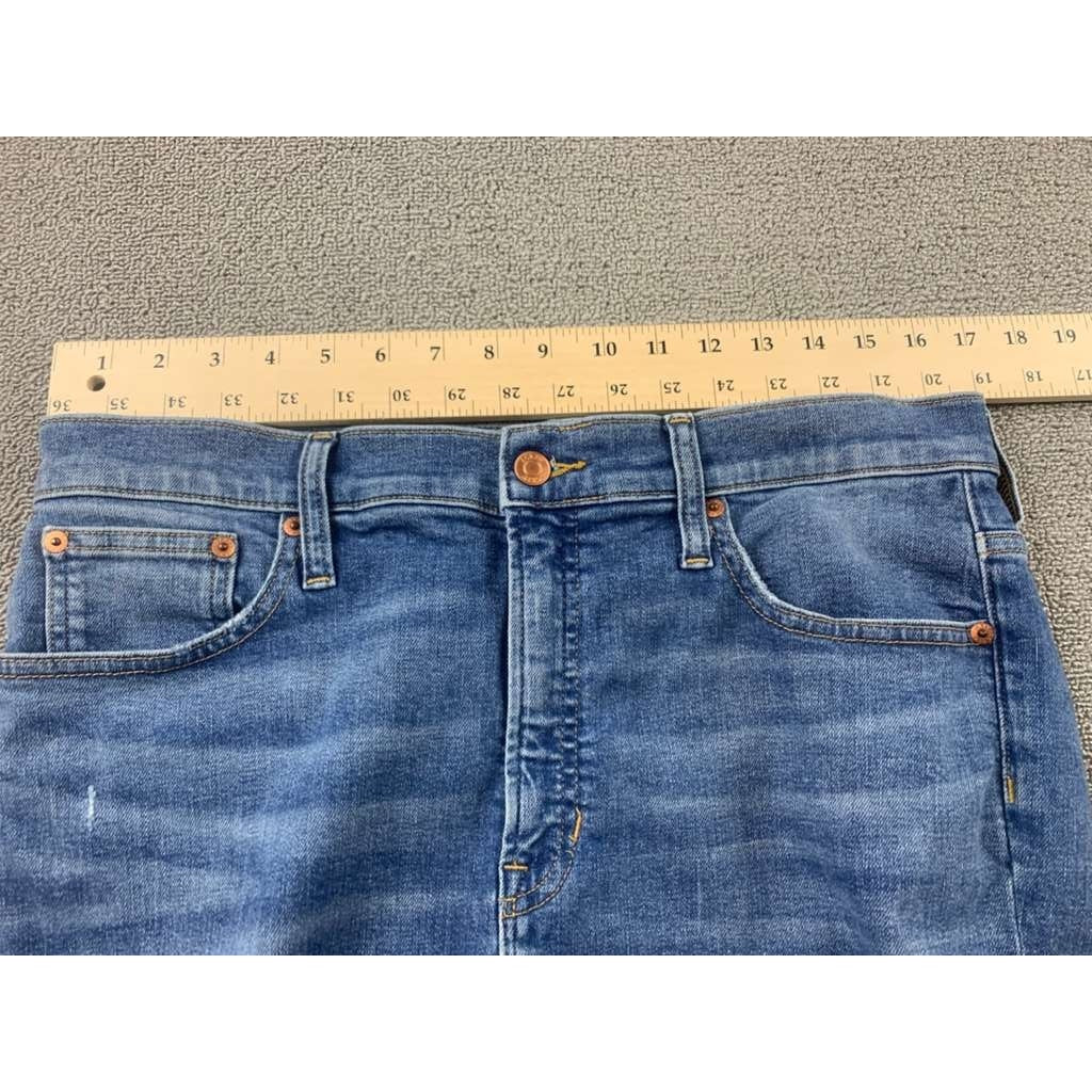 J.Crew Denim Jeans Toothpick Women 32 Blue Skinny Raw Hem Fair Trade Stretchy