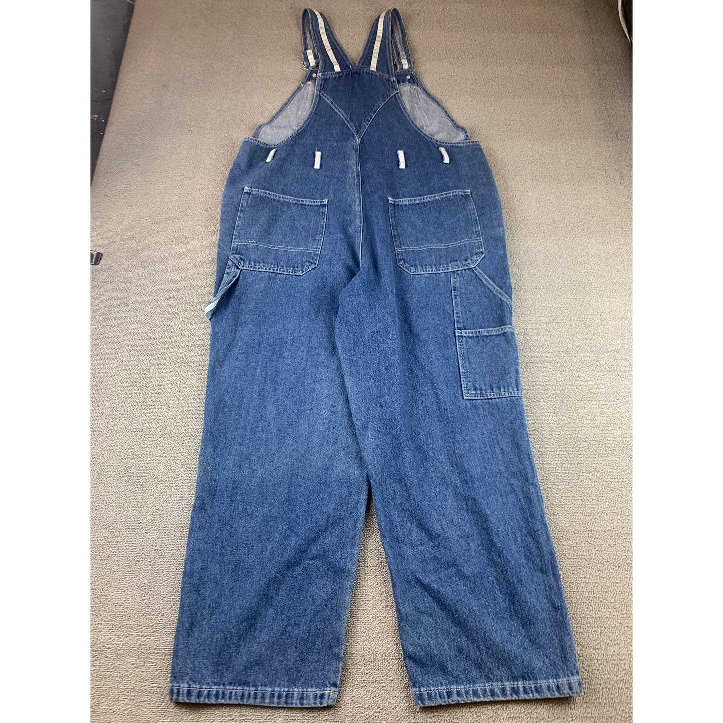 Vintage Disney Catalog Mickey Mouse Denim Overalls Women XL Mickey Bib Patch