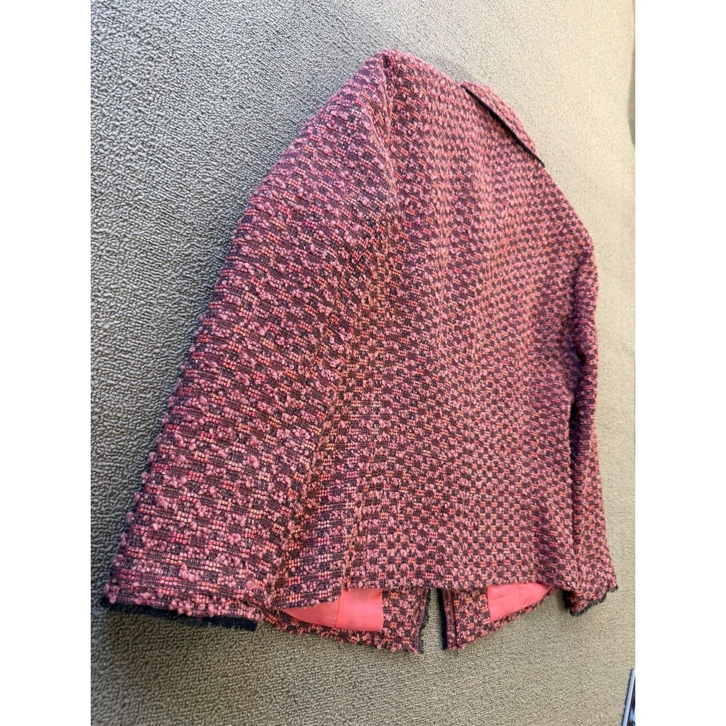 Emanuel Ungaro Size 14 Womens Pink Tweed Blazer Jacket