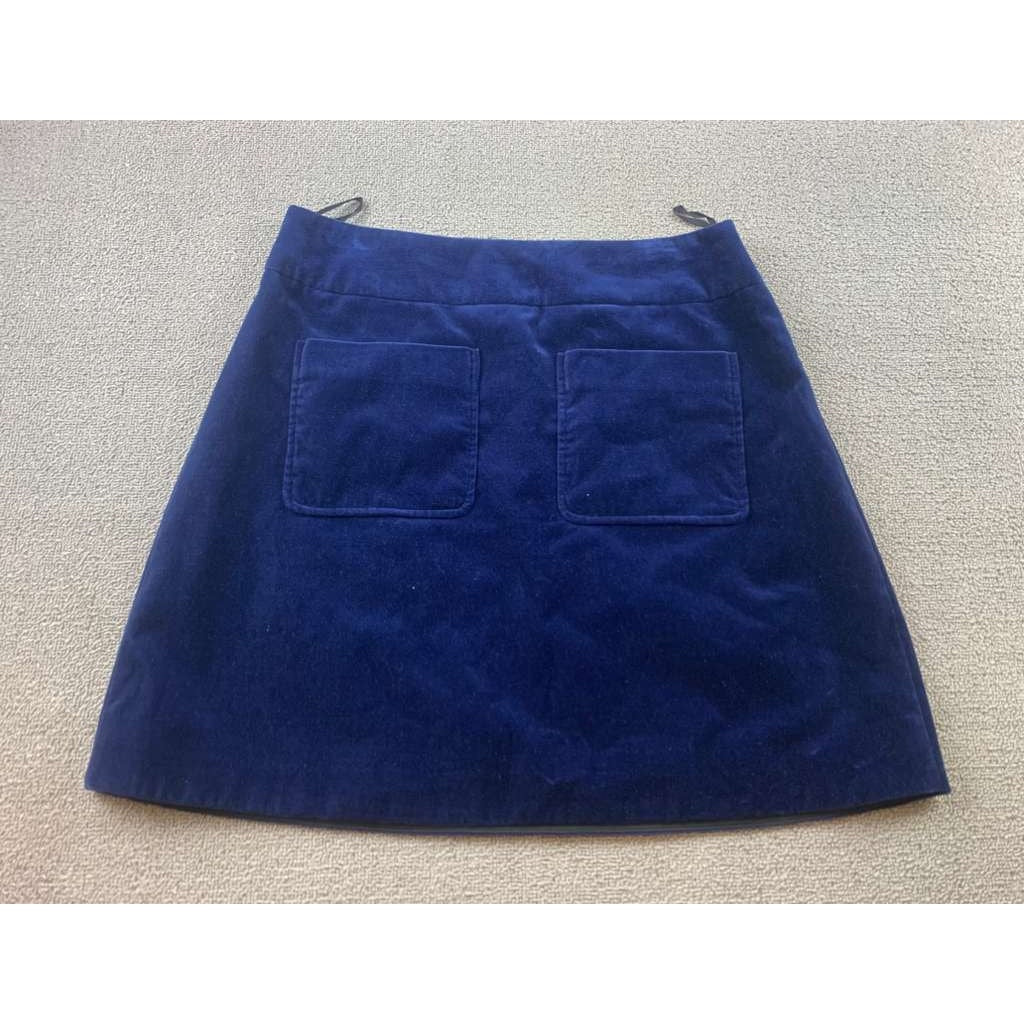 Sonia by Sonia Rykiel Womens Size 44 Blue Velvet A Line Mini Skirt Patch Pockets