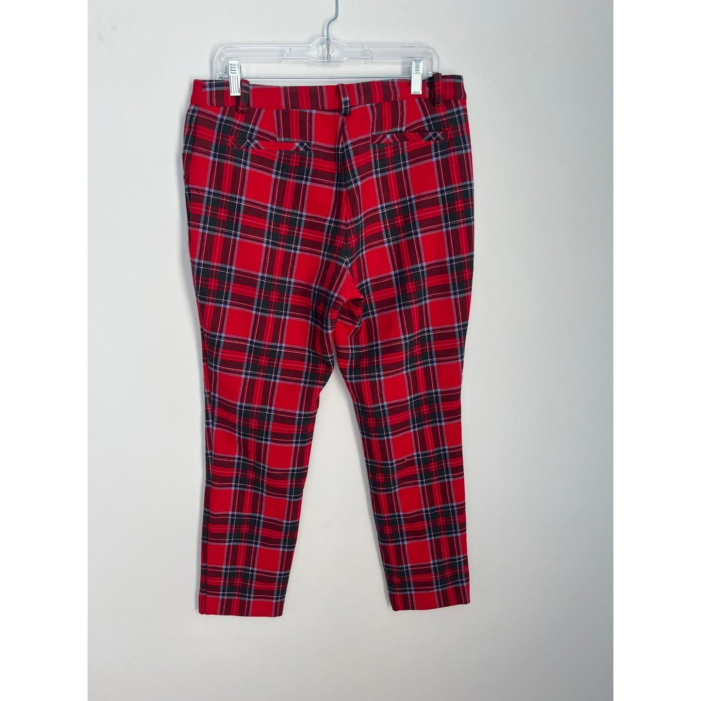 Vineyard Vines Plaid Pants Women Size 10 Red Tartan Straight Leg Preppy
