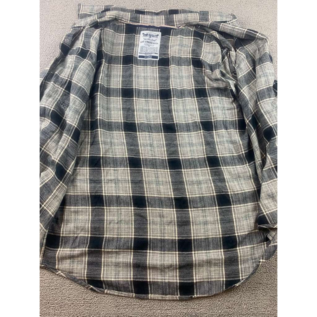 Levi's Men's XL Gray Pearl Check Western Shirt with Snap Buttons Country Cowboy