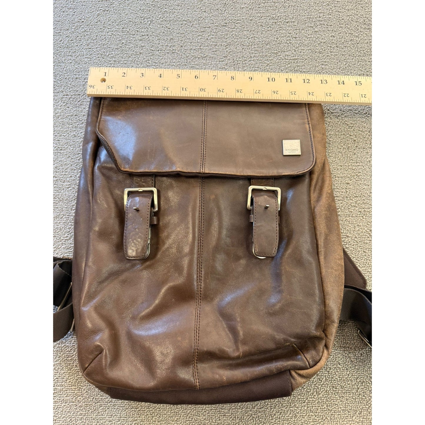 KNOMO London Hudson Men's Brown Leather Business Backpack