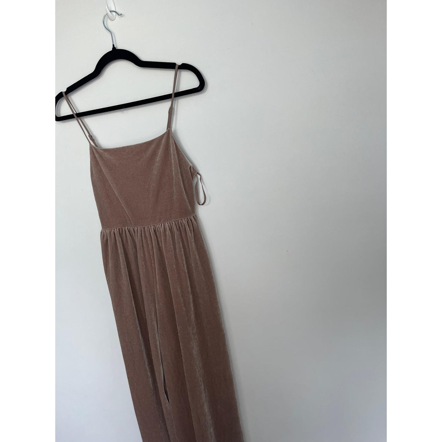 Urban Outfitters Velvet Jumpsuit Womens Small Pink Wide Leg Strappy