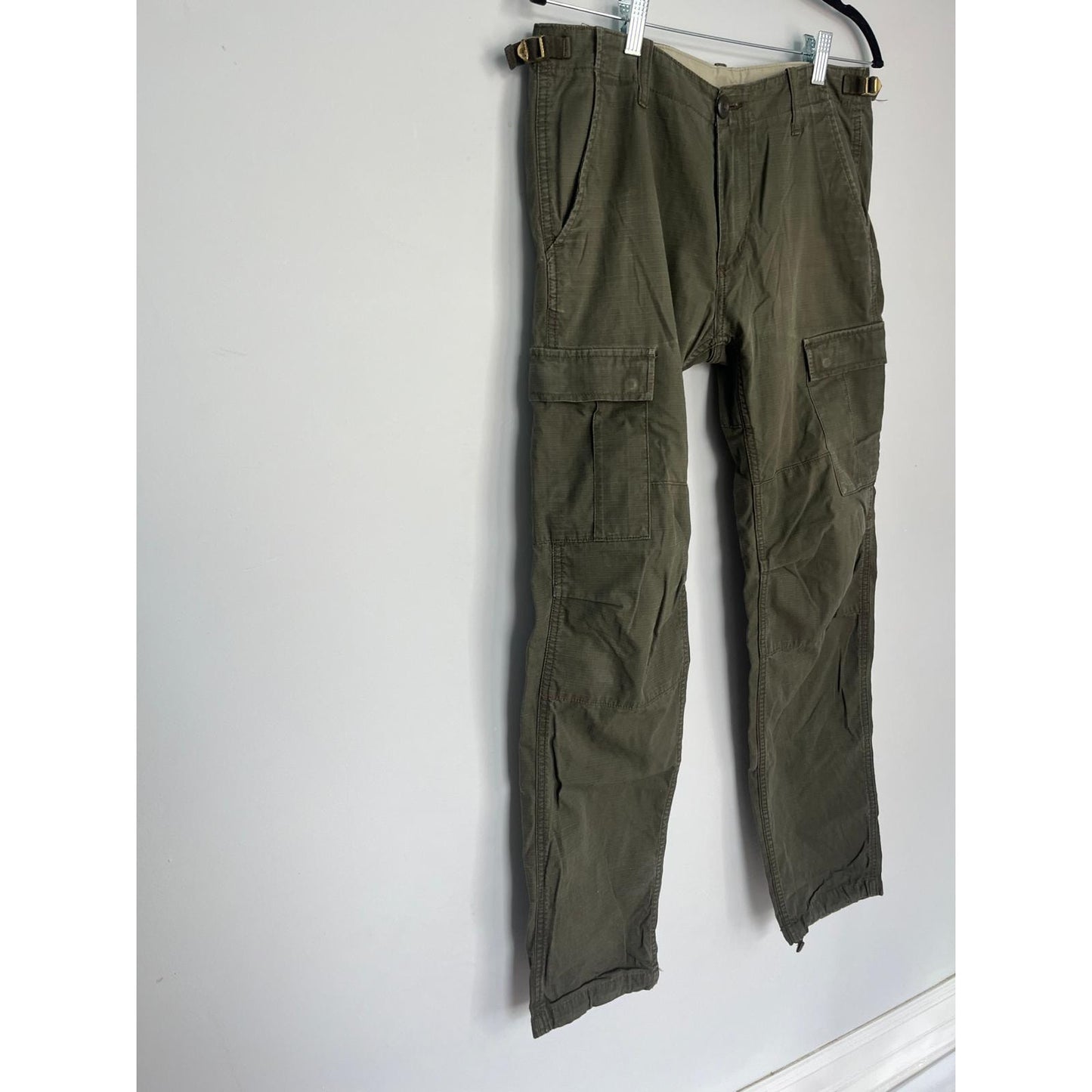 Carhartt WIP Aviation Pant Men 30x34 Olive Green Vintage Cargo Utility Tapered
