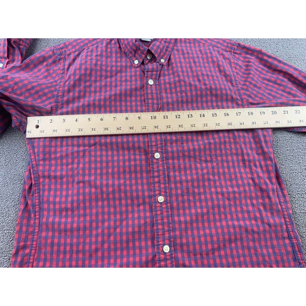 J.Crew Button Down Shirt Men's Medium Slim Fit Plaid Long Sleeve 100% Cotton