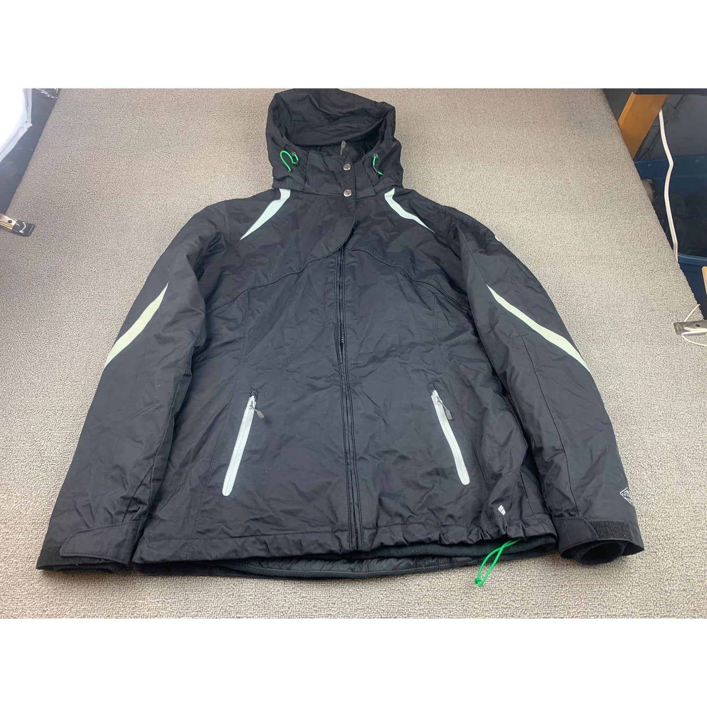 Columbia Jacket Womens L Omni Tech Heavy Coat Lined Waterproof Interchange Adult