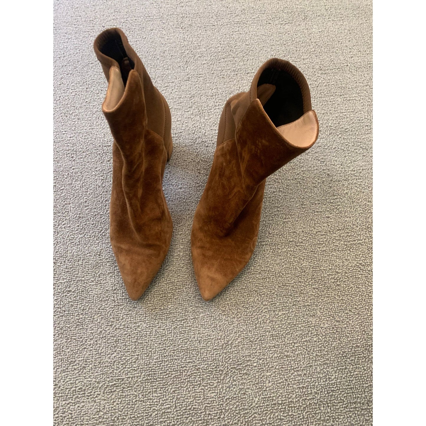 LONNIE Stuart Weitzman Women 7 Brown Suede Ankle Boots