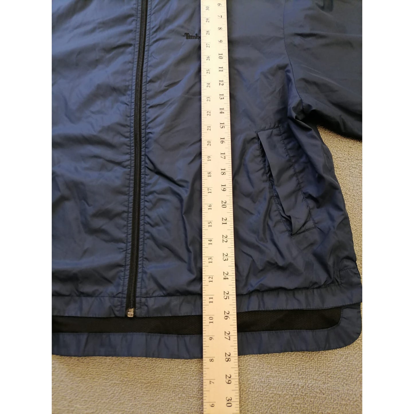 Timberland Large Male Blue Weathergear Full Zip Lightweight Windbreaker Fall