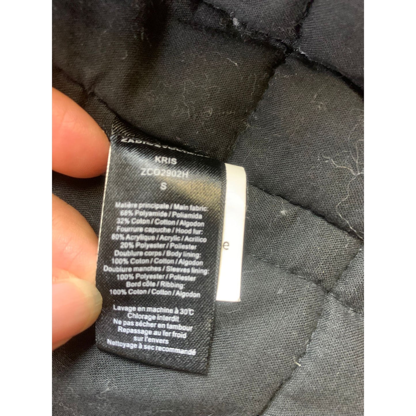 Zadig & Voltaire Kris Parka Women’s Small Black Hooded Zip Pockets