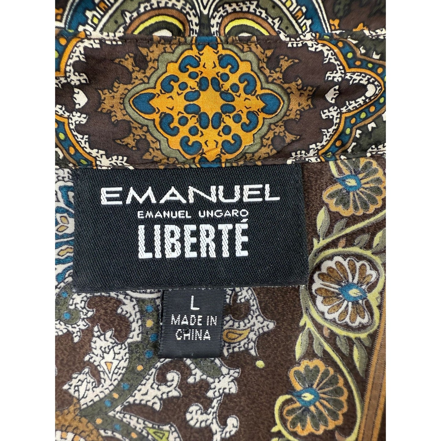 Y2K Emanuel Ungaro Liberté L Multicolor Paisley Pattern Button Down Shirt