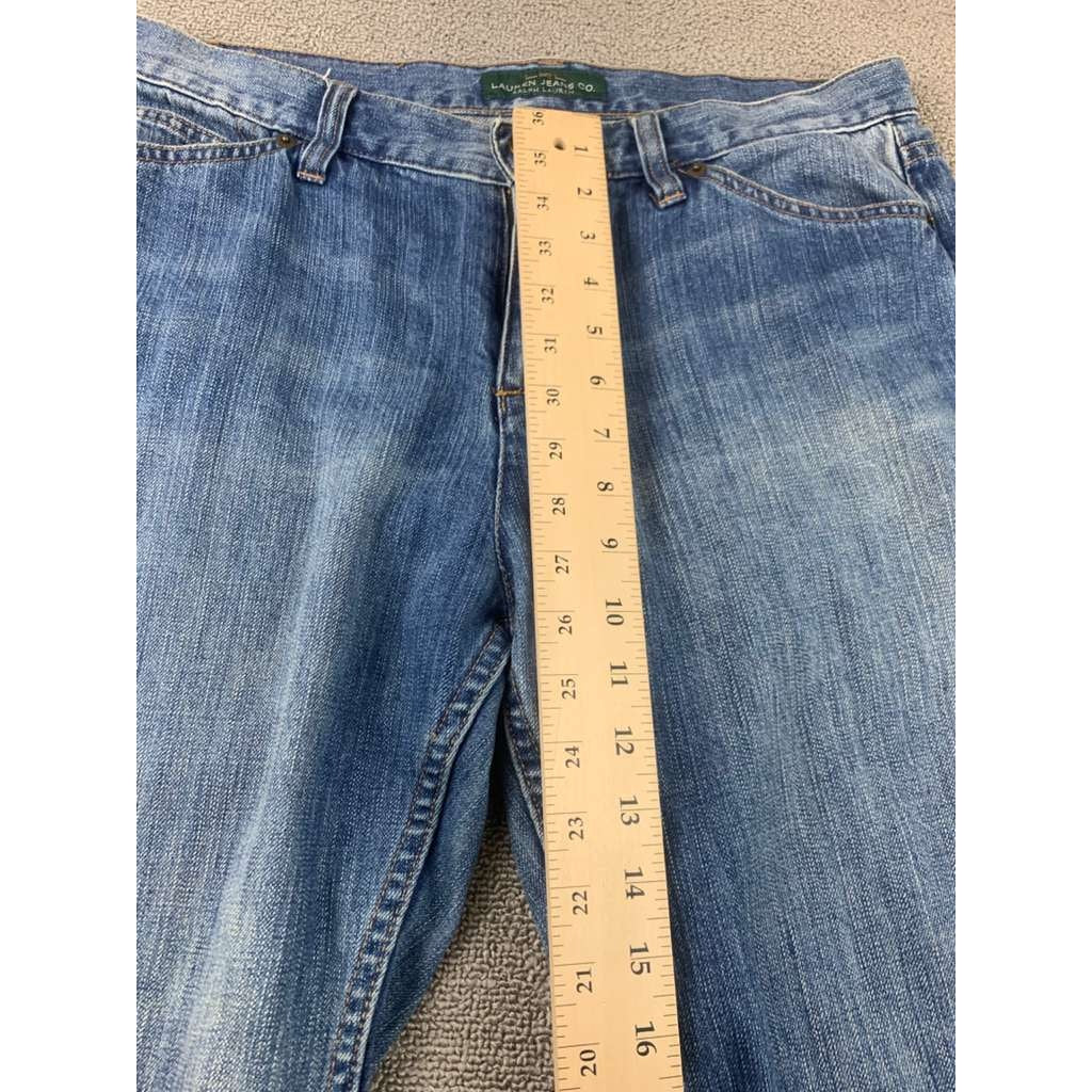 LRL Lauren Jeans Co Women 6 Light Wash Relaxed Boyfriend Jeans Cuffed Denim