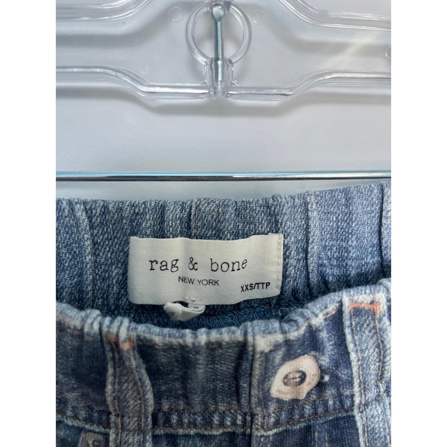 Rag & Bone Denim Jogger Pants Women XXS Elastic Waist Distressed Cuffs