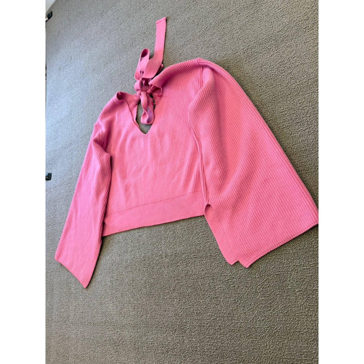 River Island Women Size 10 Pink Jumper Set Wide Leg