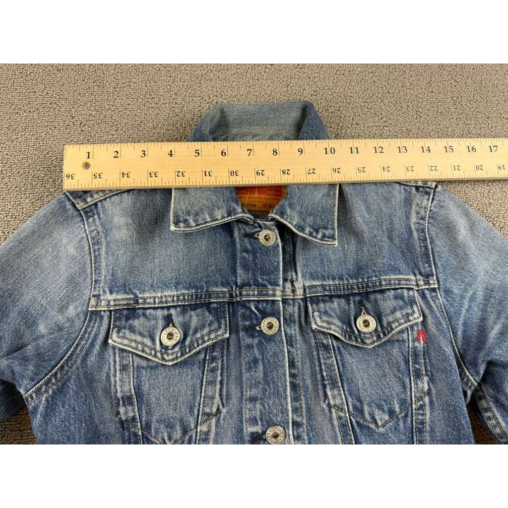 Y2K Replay Denim Jacket Women XS Blue WV704 Trucker Button Front Cotton Pockets