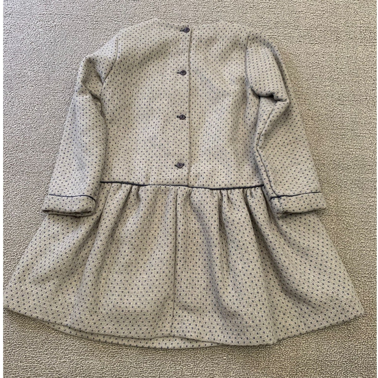 Martina Charlotte Girls 4Y Gray And Navy Drop Waist Dress