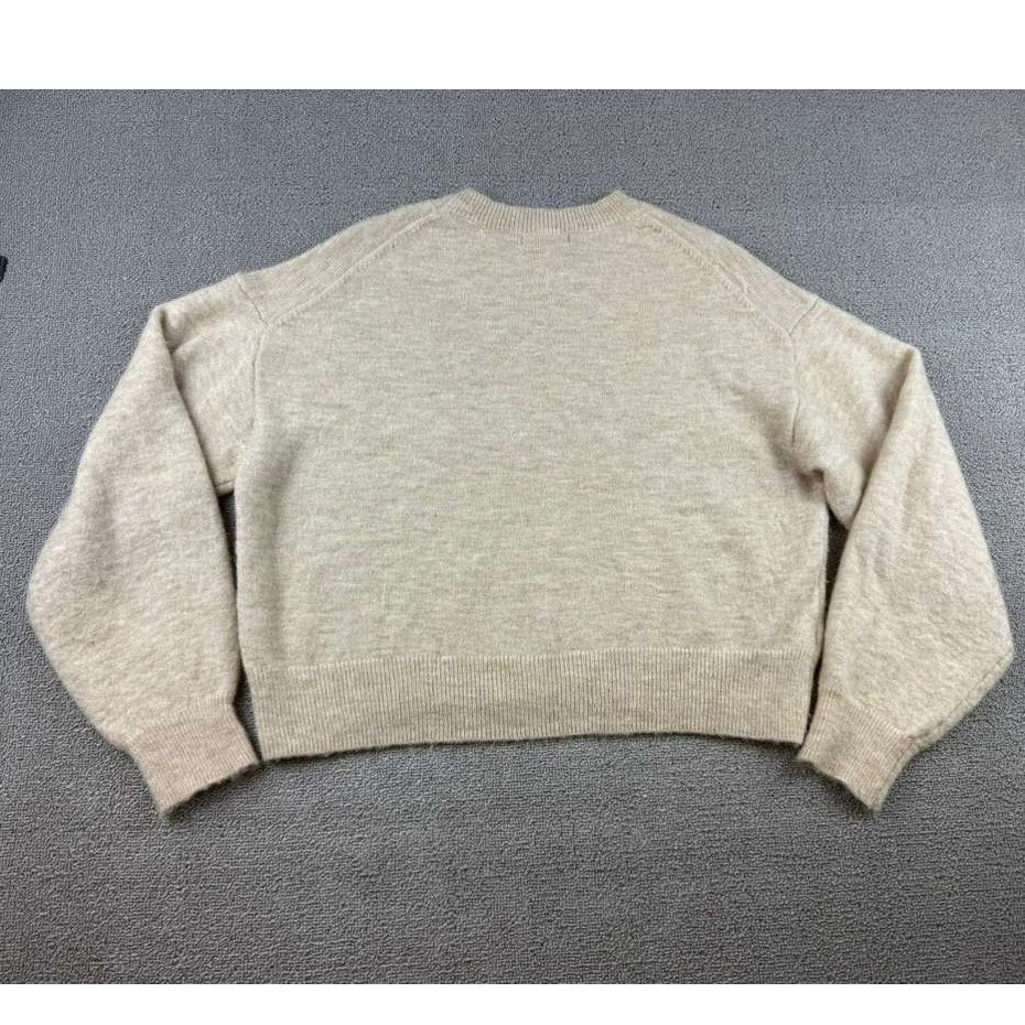 Mango MNG Women's Small Beige Soft Knit Sweater Pullover Crewneck