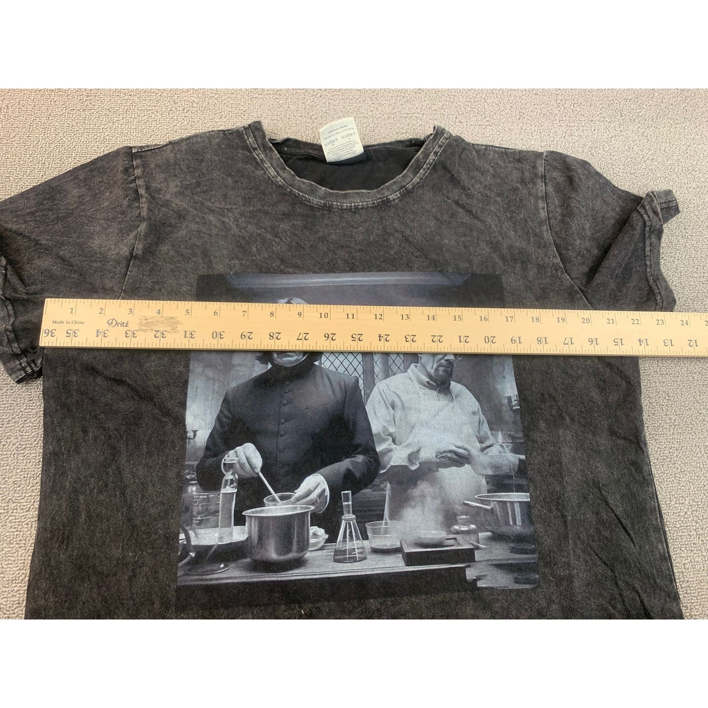Comfort Colors Men's Large Faded Black Harry Potter Breaking Bad Graphic Tee