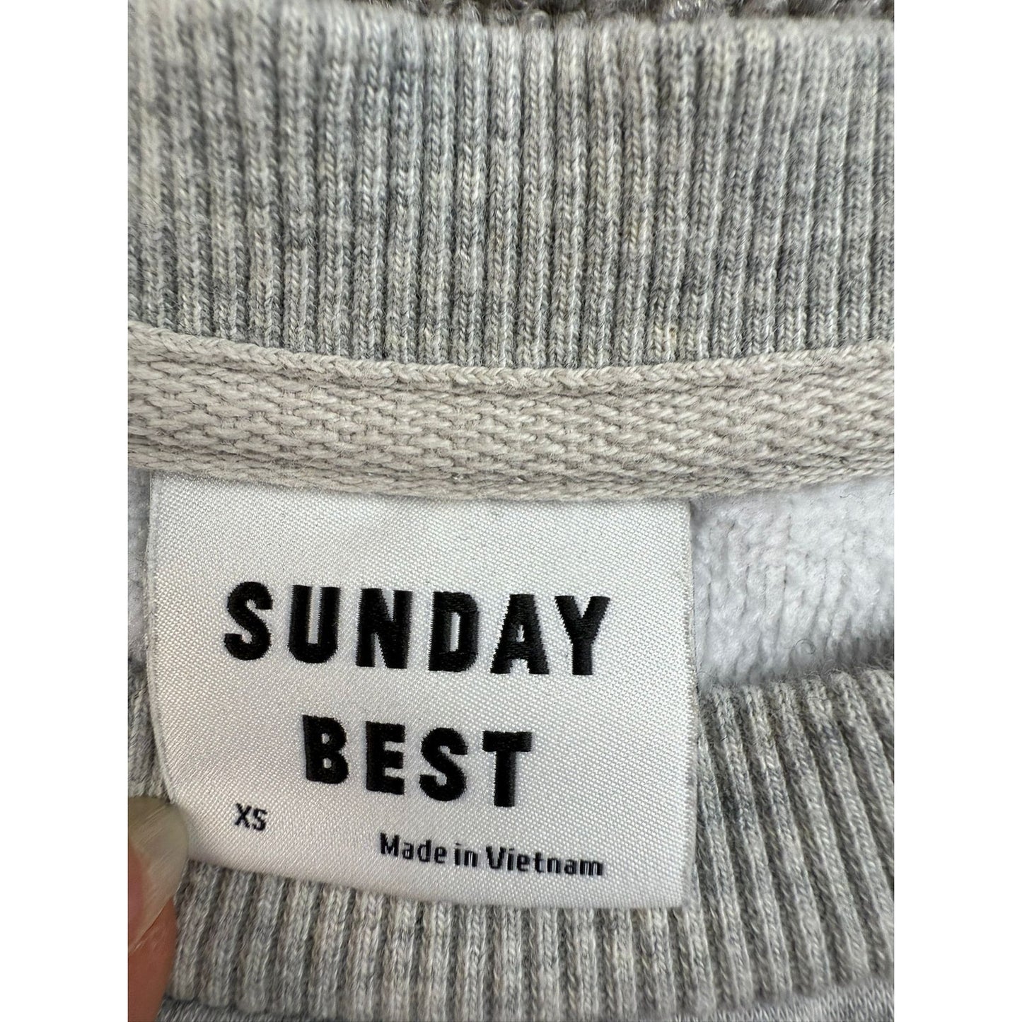 Aritzia Sunday Best Women's XS Gray Cropped Butterfly Crewneck Pullover