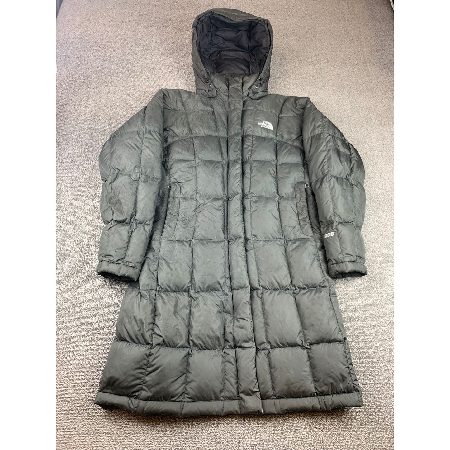 The North Face 600 Womens XS Black Hooded Parka Puffer Down Coat Jacket