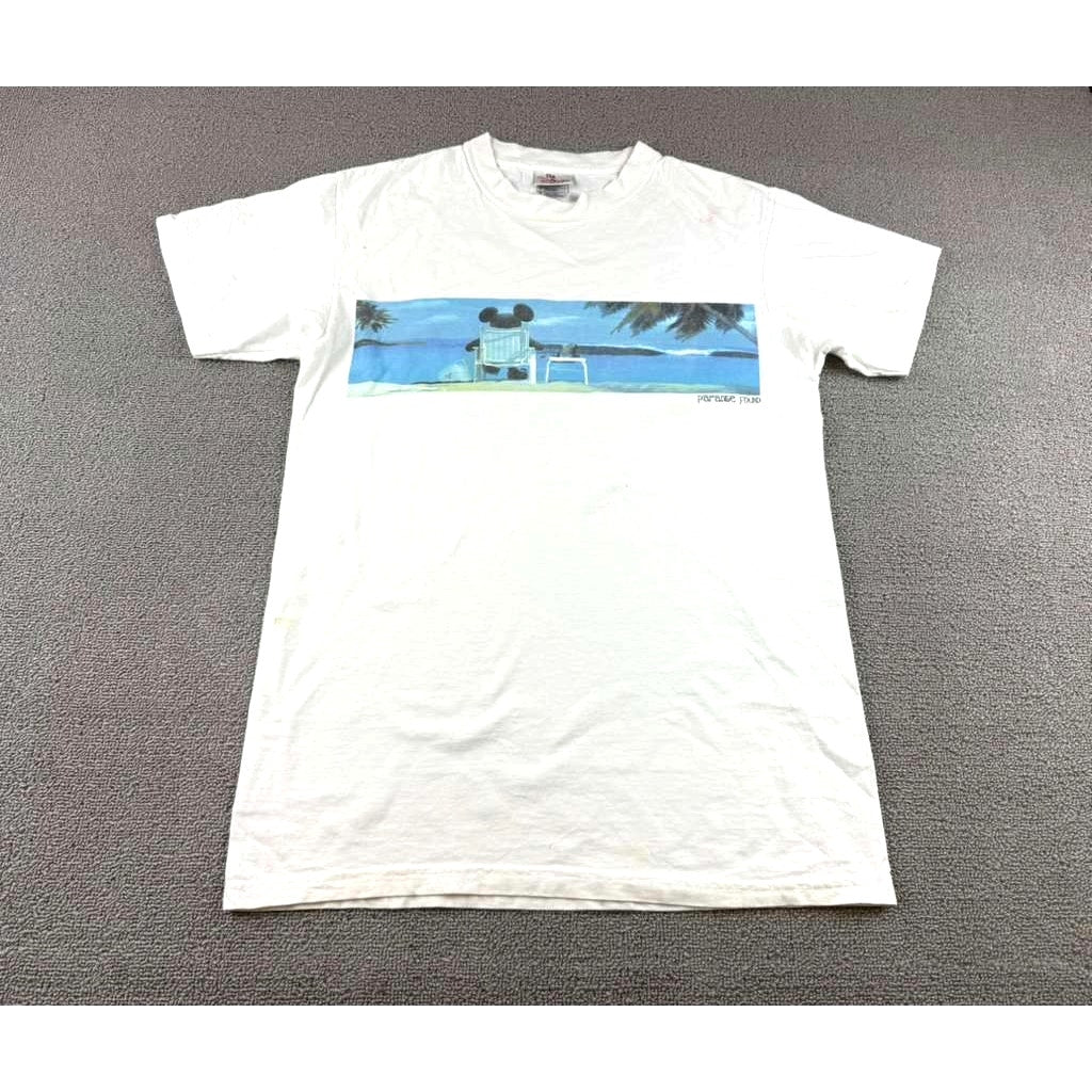 The Disney Store Small White Mickey Mouse Paradise Found Beach T Shirt