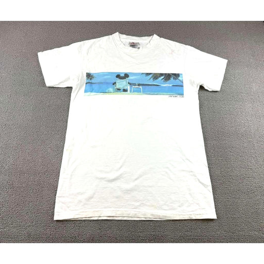 The Disney Store Small White Mickey Mouse Paradise Found Beach T Shirt