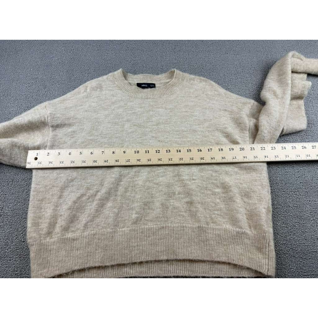 Mango MNG Women's Small Beige Soft Knit Sweater Pullover Crewneck