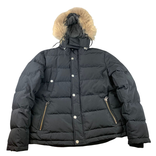 Zadig & Voltaire Katy Down Parka Women L Black Raccoon Fur Hood 80/20 Duck Down
