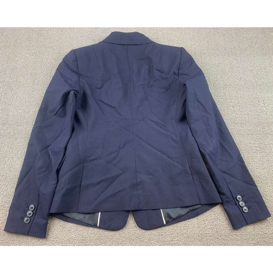 Banana Republic Women's Size 00 Petite Blue Wool Blend Two-Button Blazer