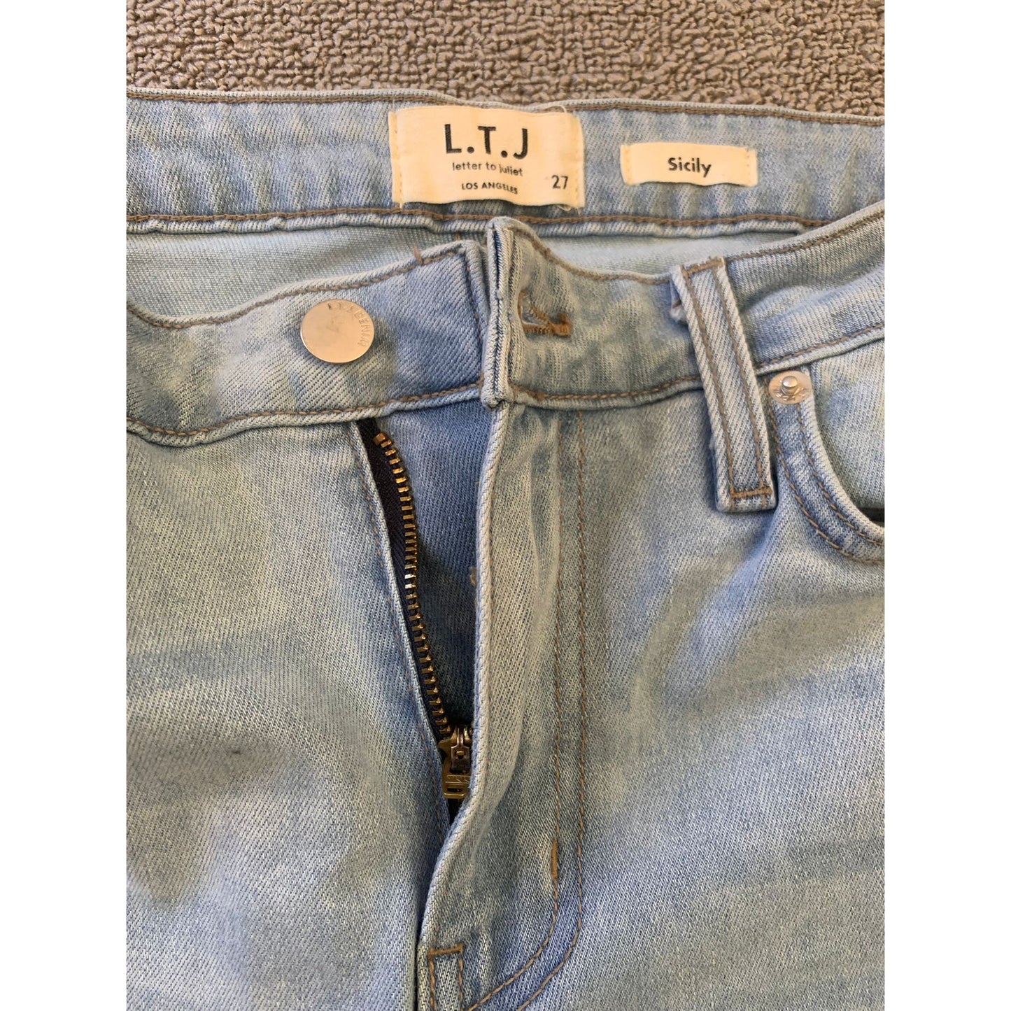 L.T.J. Letter to Juliet Denim Sicily Women's 27 Blue Jeans Raw Hem