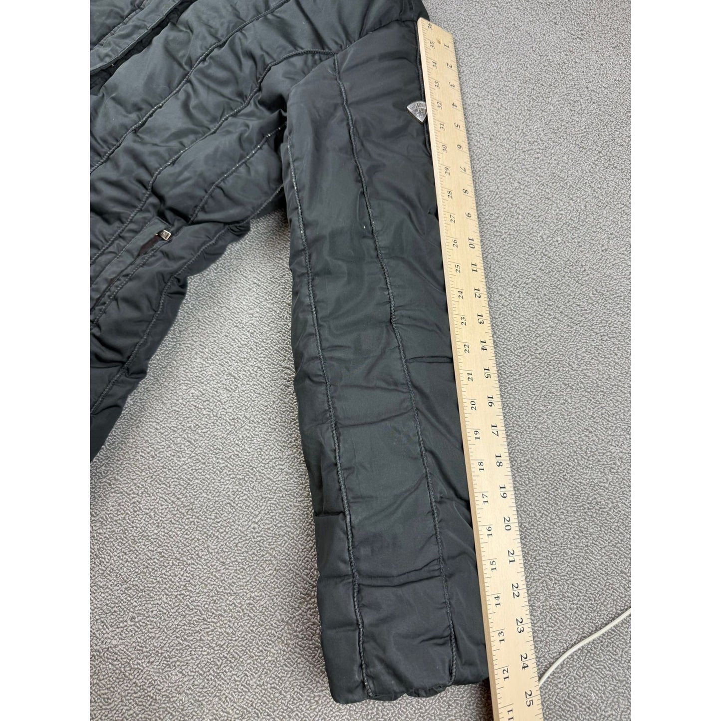 Post Card Women's Medium Black Hooded Fur Trim Puffer Coat
