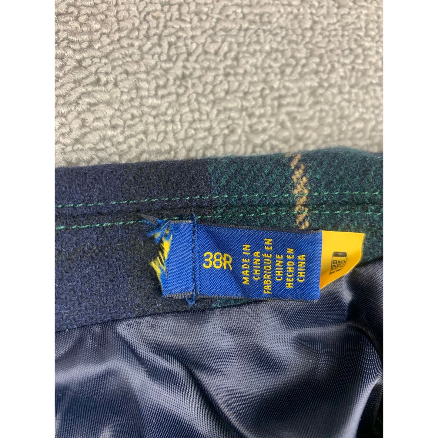 Polo Ralph Lauren Men 38R Tartan Plaid Wool Blend Blazer Sport Coat