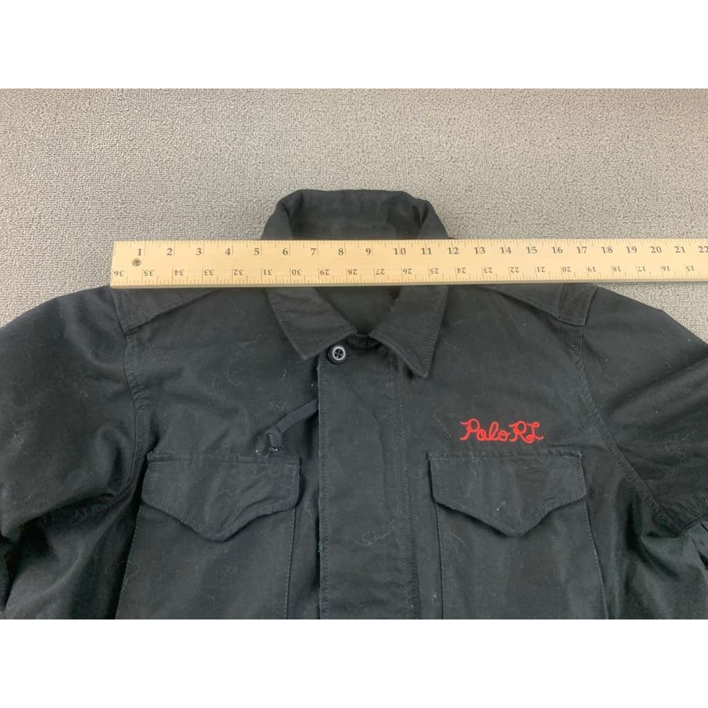Polo Ralph Lauren Women Large Black Southwestern Aztec Military Field Jacket