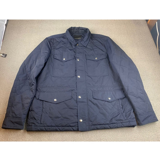 Banana Republic Quilted Field Jacket Men’s XL Navy Snap Front Pockets
