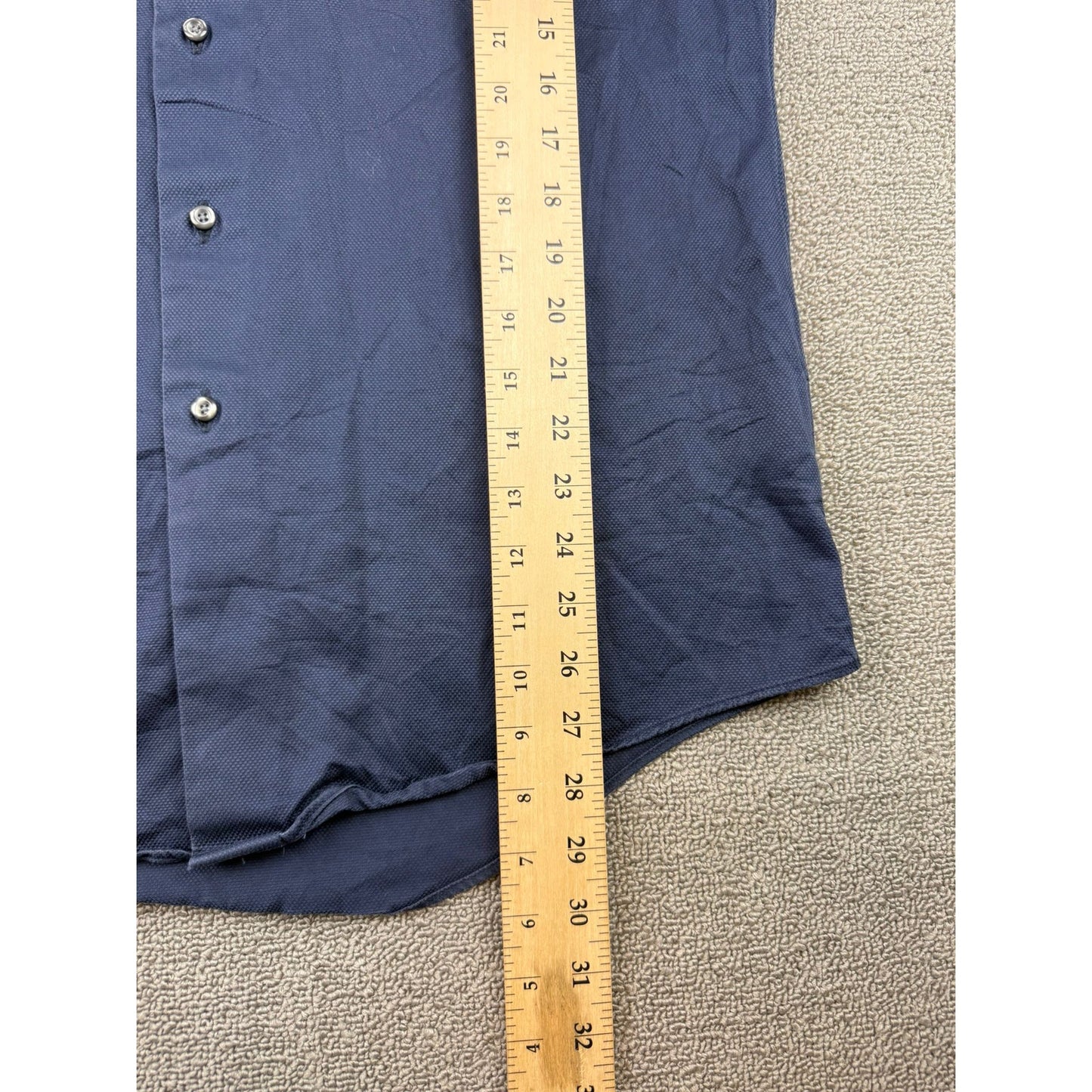 Brooks Brothers Milano Dress Shirt Men's 16-33 Navy Italian Fabric Made in USA
